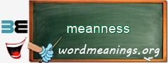 WordMeaning blackboard for meanness